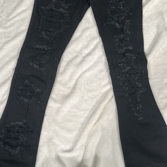 Pheelings Distressed Black Men’s Flare Stacked Jeans! Size 30 - Picture 3 of 8